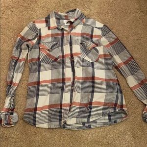 rvca plaid red/blue/blueish-white size medium